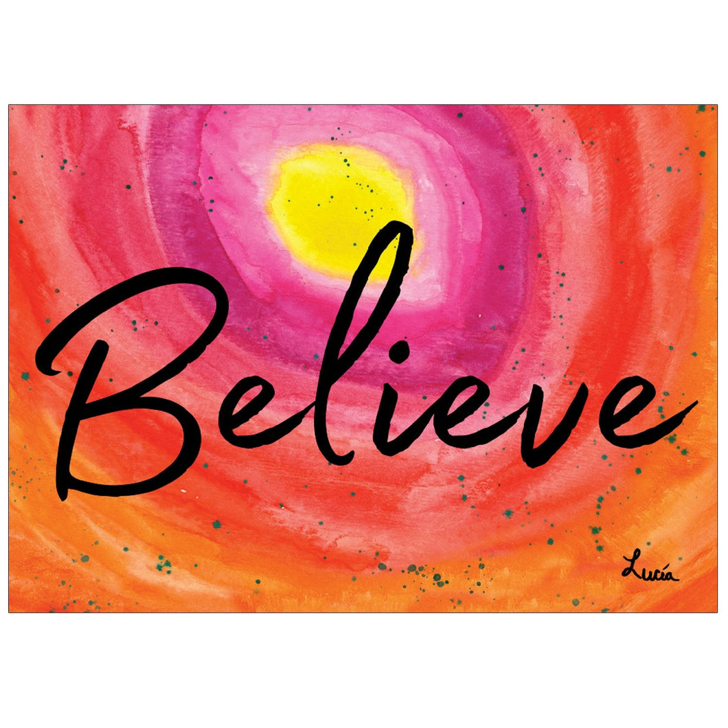 Believe Sunset Card 10 cards/11 env - Children's Art Project