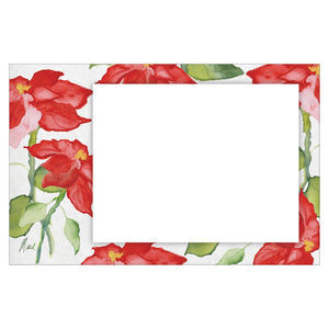 Personalized Luminous Poinsettias Hor. Photo Card