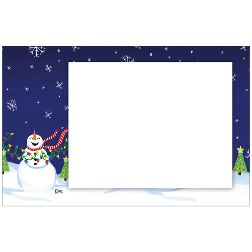 Joyful Snowman Photo Card Horizontal - Children's Art Project