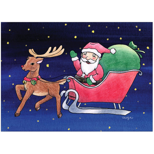 Personalized Santa Sleigh - Children's Art Project