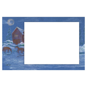 Personalized Barn In Winter Horizontal Photo Card