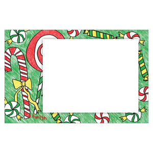 Personalized Christmas Candy Horizontal Photo Card