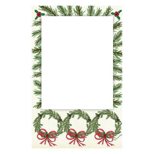 Pine Wreath Photo Card Vertical