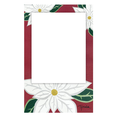 White Poinsettia Photo Card Vertical