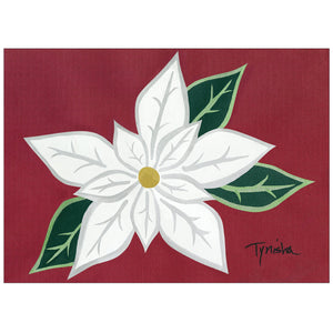 Personalized White Poinsettia - Children's Art Project