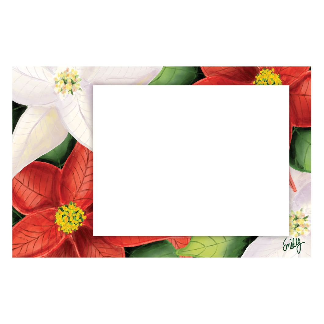 Personalized Vibrant Poinsettias Horizontal Flat