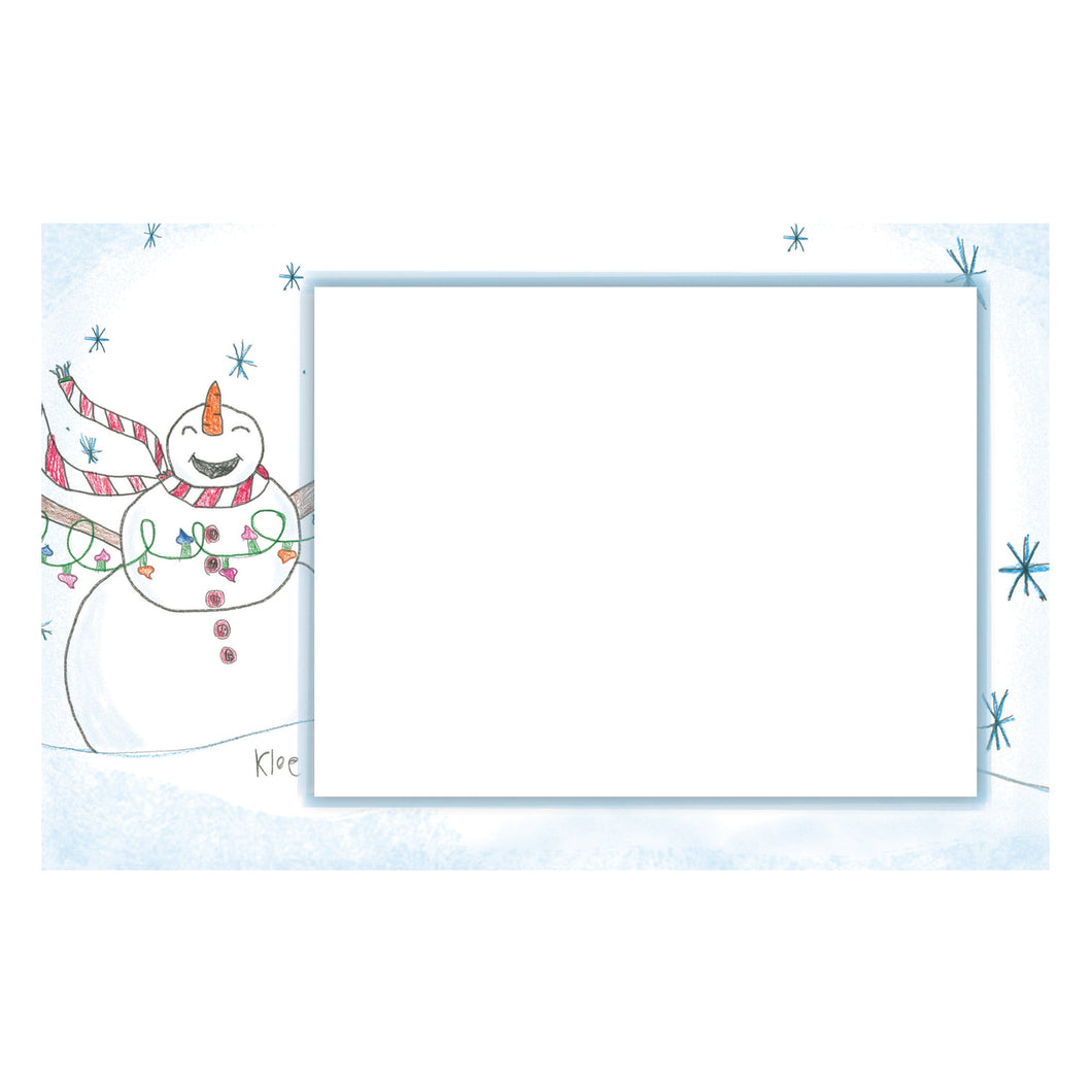 Personalized Snowman Horizontal Photo Card