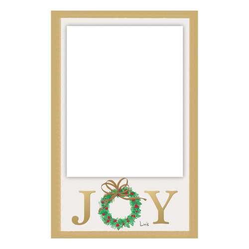 Personalized Joy Wreath Vertical Photo Card