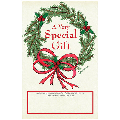 Pine Wreath Contribution Card - Children's Art Project