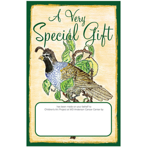Partridge In A Pear Tree Contribution Card - Children's Art Project
