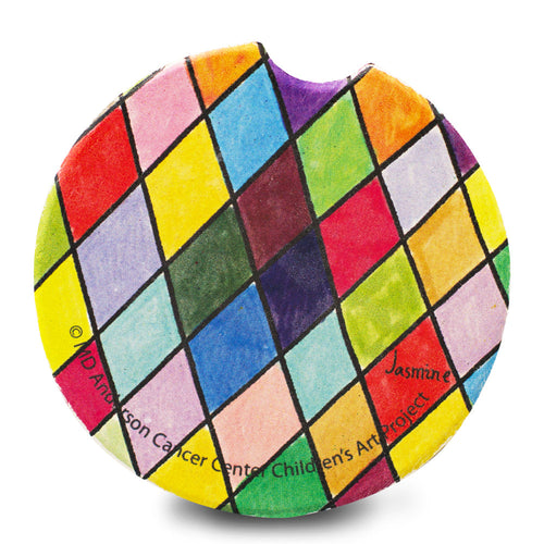 Harlequin Car Coaster - Children's Art Project