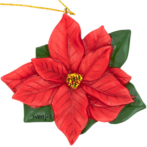 Poinsettia Resin Ornament